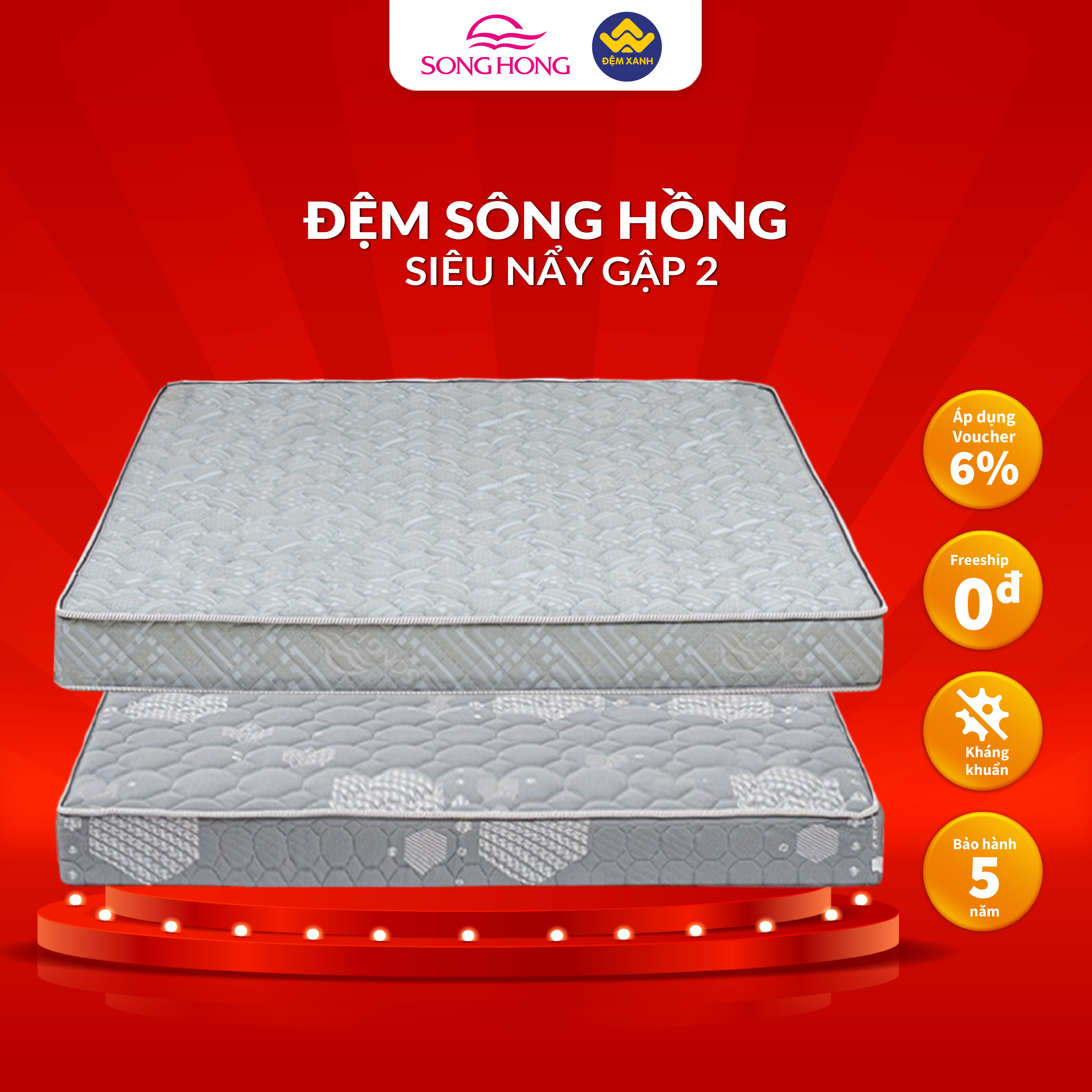 Đệm Sông Hồng 1m5x1m9 giá bao nhiêu?