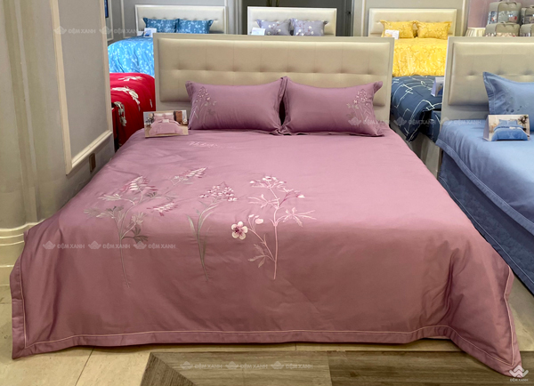 Bộ sưu tập chăn ga gối Sông Hồng màu tím đẹp xịn